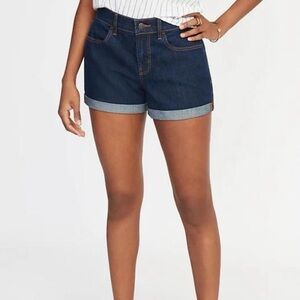 Old Navy 32” Waist Dark Blue Jean Shorts Mid Rise Denim Cutoffs Short Shorts